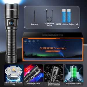 SUPERFIRE | Emergency Rechargeable Powerful Torch