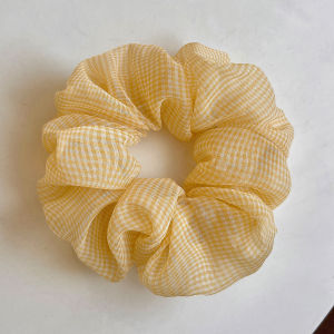 Fresh Outlined Summer Plaid Chiffon Hair Ties Womens Bun Hair Accessories Flower Headbands 2025 New Style Original Design