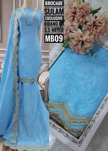 Kain pasang sutera dobby jacquard brocade sulam