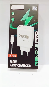 Charger For OPP RENO 12 PRO Fast Charger 280W SUPERVOOC Batok Adapter + Kabel USB Fast Charging