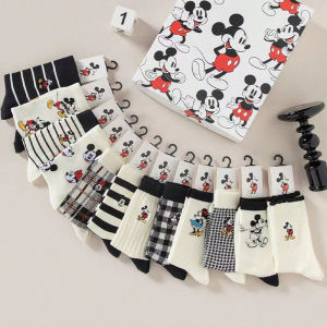5 Pairs of Mixed Color Outfit New Cartoon Anime Pattern Womens Socks Soft Comfortable Exquisite College Style Womens Socks