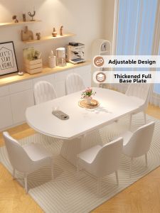 Transformable Dining Table for Small Homes Creamy Finish