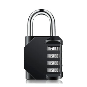 4 Digit Long Shackle Combination Padlock Waterproof Outdoor Password Security Lock for Gym Locker School Fence Gate Use