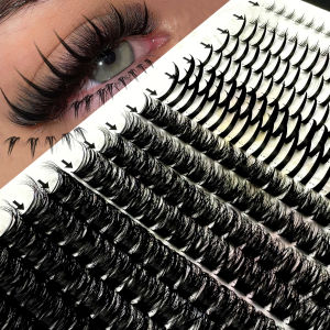 16 Rows False Eyelashes Clusters Spikes&Bottom Lashes DIY Manga Cluster Eyelash Extensions Waterproof Individual Lashes Clusters
