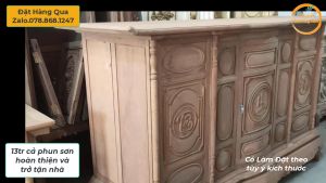 Tủ thờ trơn 217x127x81 chất liệu gỗ gõtủ kê bày đồ thờ cúng / Đồ Gỗ Thưởng lan