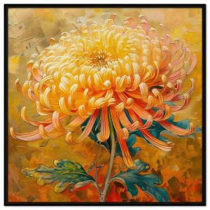 Tranh hoa cúc vàng chất liệu sơn dầu in canvas tranh treo tường tranh dán tường decor phòng khách. CGI - 402