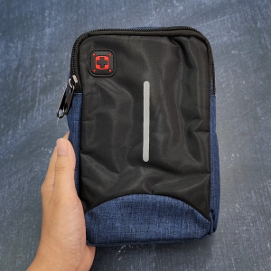 กระเป๋าใส่มือถือสอดเข็มขัดแบบผ้าแนวตั้ง 2 ช่อง ขนาด 4.5x7 นิ้ว 2ช่อง จุของได้เยอะ ใช้งานสะดวก คุณภาพดี แข็งแรง ทนทาน