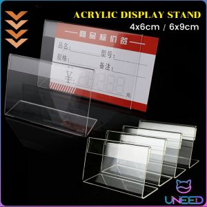 Need. 4*6cm 6*9cm Acrylic Transparent Display Stand Sign Label Frame Price Tag Business Card Holders