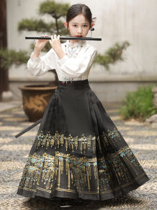 New Chinese Style Childrens Cheongsam Set Spring Autumn Design Girls Traditional Hanfu Outfit Polyester Fiber Full Year Use