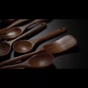 10PCS Natural Wooden Spoons –Kitchen Utensils for Stirring Mixing & Serving – Durable Splinter-Free Wooden Spatulas & Ladles