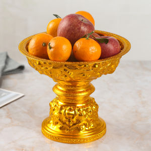 Thailand Imported God of Wealth for Fruit Plate Household Buddha Fruit Plate Creative Dried Fruit Tray High-Foot Tin Fruit Plate for Fruit Plate