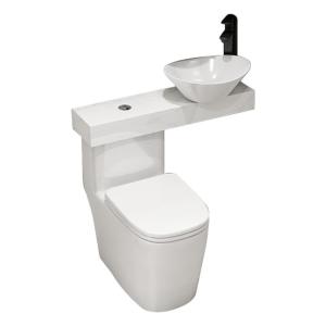 NIUNAISI | Toilet with Wash Basin Combo Integrated Bathroom Toilet Rock Panel Sink