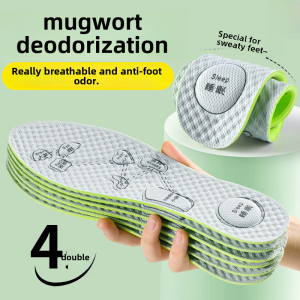 Concubine Leisure Aspiring Sole Insoles for Men and Women Anti-Odor Sweat Absorbent Breathable Thin Soft Bottom for Long-Wearing Comfort Sports Shoes