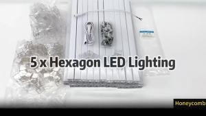 PC Hexagon LED Light 6500K Natural Bright Home Ceiling Honeycomb Lamp for Car Detailing Barbershop Basement Gym Garage Workshop