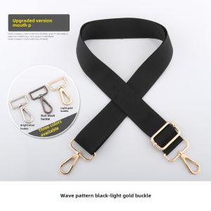 Widen Bag Strap Wide Shoulder Strap Accessories Shoulder Messenger Bag Strap Womens Backpack Belt Pure Black Nylon Canvas Replacement