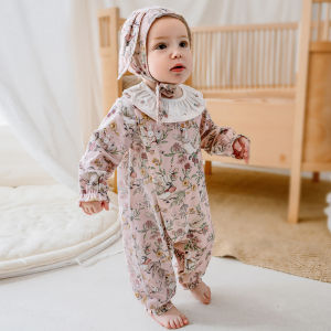 Low Allergy Silk Soft Cotton Baby Romper Suit Newborn Crawling Clothes Early Autumn Harai Child Clothing Comfortable Soft Cotton