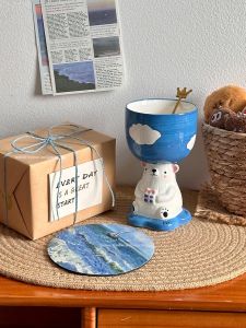 3D Adorable Cartoon Bear and Penguin Ceramic Mug for Girls Gifts