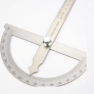 New!! Penggaris Busur Derajat / Sudut Besi / Stainless Steel Protractor / Angle Ruler / Finder 180 / Half Circle (BISA COD)