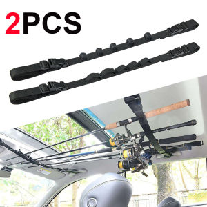 LO Car Mounted Storage Rack Fishing Rod Gear Holder Vehicle Fishing Rod Rack Holder Strap Storage Car Rest Belt Carrier for SUV Vans