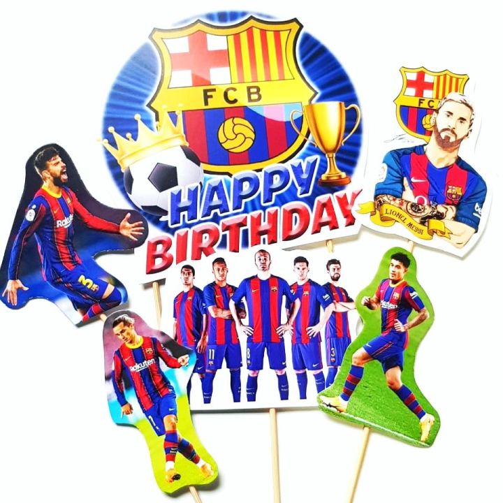 Barcelona Birthday Party Decorations Messi soccer Birthday Party Supplies  Football Party Favors In Room includes Banner Balloons Cupcakes Cake Topper  : Buy Online at Best Price in KSA - Souq is now