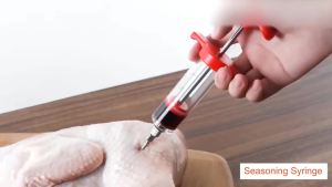 Hot Selling BBQ Meat Syringe Marinade Injector Turkey Chicken Flavor Syringe Kitchen Cooking Syinge Accessories
