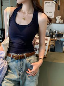 ZhiJian Youji Sweet Spicy Summer New Style Womens Sleeveless Vest Cover Side Breast Cotton Blend Fabric Commute Style