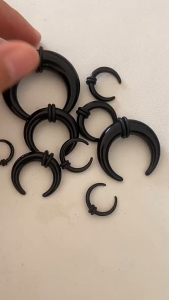 9PCS Anting Akrilik 1.6-10MM Universal Anting Spiral Akrilik Tanduk Spiral Stainlise Style Punk Keren Untuk Pria Dan Wanita