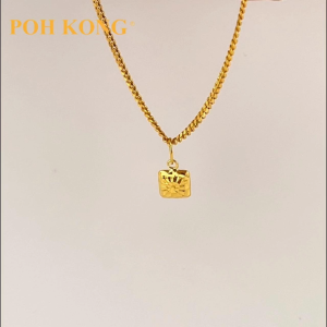 POH KONG 916/22K Yellow Gold Pendant Square Radiant Pendant