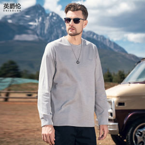 Enjeolon | Cotton Texture Long Sleeve Mens T-Shirt for Base Layer
