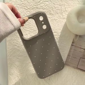 เคสโทรศัพท์ลายจุดสีเทาแบบมินิมอล สำหรับ iPhone 17 16 Pro Max 15 14 13 12 11 Pro Max เคสซิลิโคนกันกระแทก