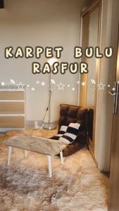 KARPET KESET BULU RASFUR 75 x 35 cm - Alas Duduk Bulu Halus Tebal Cantik Empuk Nyaman
