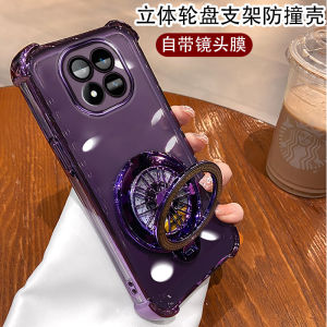 Xiaomi Redmi Note14 pro Phone Case Trendy Womens Electroplated Silicone Ultra-Thin Protective Cover with Gyro Stand Holder