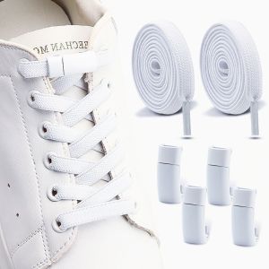 2Pairs No Tie Shoelace - Magnetic Buckle Tieless Lazy Laces - Lock Quick Release Clasp Fits Casual Shoes Sneakers Boots Canvas
