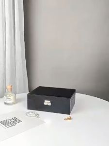 Hộp Đựng Trang Sức Da Di Động Hộp Bảo Quản Trang Sức Vòng Cổ Nhẫn Đồng Hồ Hộp Đựng Trang Sức Hai Lớp Dung Tích Lớn PU