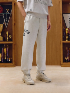 Jack Jones | Limited Edition NBA Mens Casual Pants Velveteen Embossed Applique Design Wide Leg Tapered