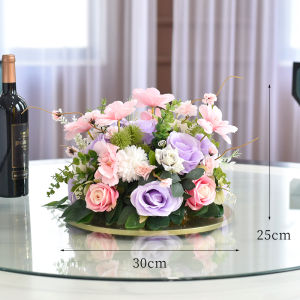 Hotel round Table Centerpiece Floral Decorations Restaurant Table Decor Artificial Flowers Banquet Hall Tabletop Decorations