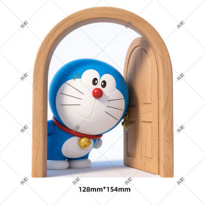 Miếng Dán Tường Dễ Thương Doremon Tự Dính Tấm Chắn Che Khuyết Điểm Tấm Lót Chân Tường 3D Sáng Tạo Miếng Dán Cửa Tường