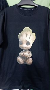 Kaos Pria 3 Dimensi Motif Groot Kayu Tshirt Oblong Katun 24s H0179 By Hans & Co