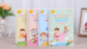 4 Pcs Set Kids Copybook English Practice Writing Book Reusable Learning Copybook With Pen