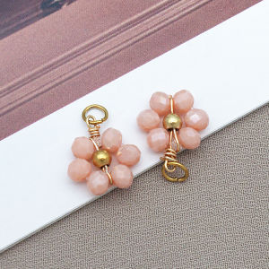 10 Chiếc Mặt Dây Chuyền Hạt Hoa Nhỏ Pha Lê Với Đầu Nối Bằng Thép Không Gỉ Để Làm Đồ Trang Sức DIY - Bông Tai Vòng Cổ