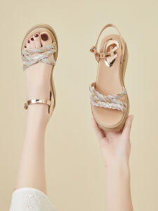 Daphne | Crystal Buckle Strappy Platform Sandals