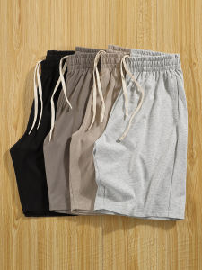 260G Xinjiang Long-Staple Cotton Shorts Mens Summer Casual Pants Sports Gray Sweatpants Loose Pure Color Fifth Pants