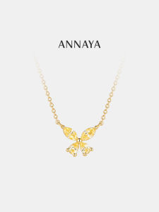 annaya | Butterfly Gold Necklace Luxurious Gift For Women