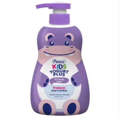 Pureen Kids Yogurt Plus Prebiotic Head to Toe Wash 700ml Crimson Berry/Smoothie Cherry/Refreshing Grape/Fizzy Lemonade