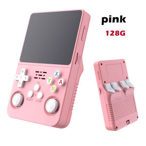Open Source R36S Retro Handheld Video Game Console Linux System 3.5Inch IPS Screen Pink Portable Pocket Video Player 128G Games