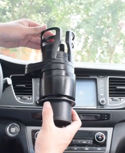 Cup Holder Expander for Car 2 in 1 Dual Cup Holder Extender Adapter for Car Multifunctional Auto Drinks Holder with Adjustable Rotating Base Universal for Bottles Cups Drinks Snack