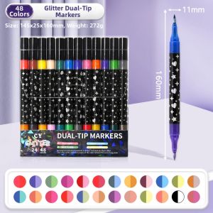 ka ba xiong | Waterproof Non-bleeding 24 Colors Soft Head Marker Pen