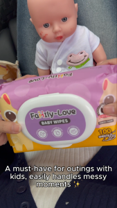 Powder Scent Baby Wipes 100 Sheets x 5 Packs Wet Wipes for Baby Baby Wet Wipes 500 Sheets Total | Family-Love
