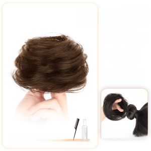 Low Bun Hair Tie Real Hair Fake Hair Natural Voluminous Hair Accessory for Quick Hair Updos Change Your Look Instantly