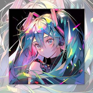 KAYOU | Acrylic Paint By Numbers Hatsune Miku Painting By Numbers on Canvas Coloring By Number for Adults Paint Digital Art